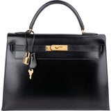 Hermès Box Calf Leather Kelly Sellier 32 Handbag