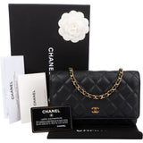 Chanel Quilted Caviar Leather Wallet On Chain Crossbody Bag