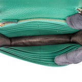 Gucci Pebbled Leather Interlocking GG Wallet On Chain Crossbody Bag