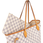 [🔄️B06 / F56] Louis Vuitton Monogram Damier Azur Canvas Neverfull MM Shoulder Bag - vintageandkickz