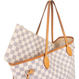 [🔄️B06 / F56] Louis Vuitton Monogram Damier Azur Canvas Neverfull MM Shoulder Bag - vintageandkickz