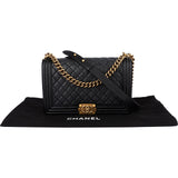 Chanel Quilted Caviar Leather Boy Single Flap Crossbody Bag