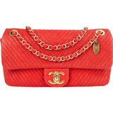 Chanel Chevron Calfskin Single Flap Crossbody Bag