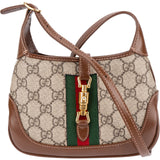 Gucci Monogram GG Supreme Canvas Jackie 1961 Web Mini Crossbody Bag