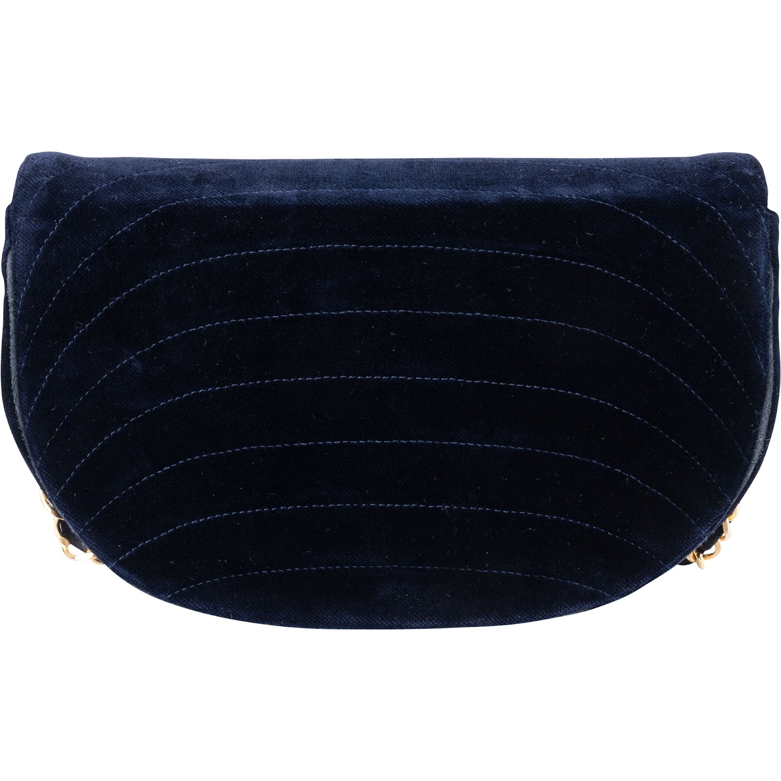 Chanel Chevron Velvet Half Moon Single Flap Crossbody Bag xxverschluss erneuern - vintageandkickz