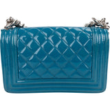 Chanel Quilted Patent Leather Small Boy Crossbody Bag