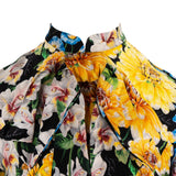 Gucci Multicolor Silk Floral Print Pussy-Bow Dress (IT42)