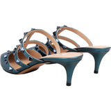Valentino Garavani Metallic Leather Rockstud Kitten Heels (37)