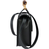 Gucci Grained Leather Bamboo Top Handle Turnlock Crossbody Handbag