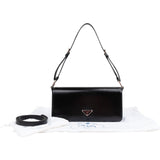 Prada Black Brushed Patent Leather Femme Shoulder Bag