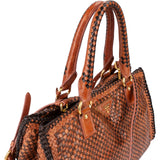 Prada Woven Leather Madras Made In India Tote Handbag