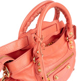 Balenciaga Coral Leather Small City Handbag