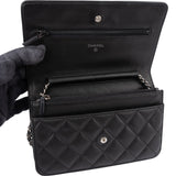 Chanel Quilted Lambskin Palladium Wallet On Chain Crossbody Bag