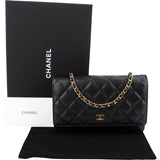 Chanel Quilted Caviar Leather Wallet on Chain Crossbody Bag