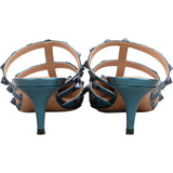 Valentino Garavani Metallic Leather Rockstud Kitten Heels (37)