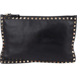 Valentino Garavani Black Leather Rockstud Clutch