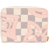 Louis Vuitton Monogram Damier Azur Tahitienne Rose Zippy Coin Purse Wallet