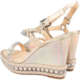 Christian Louboutin Multicolor Patent Leather Pyraclou Psychic 110 Wedge Sandals (37)