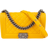 Chanel Quilted Lambskin Medium Boy Single Flap Crossbody Bag