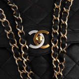 Chanel Quilted Lambskin Bicolor Double Flap Shoulder Bag