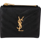 Saint Laurent Grain de Poudre Matelassé Compact Zip Around Wallet