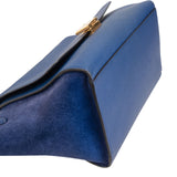 Celine Blue Suede & Grained Calfskin Trapeze Handbag