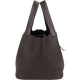 Hermès Brun Clemence Picotin Lock 22 (MM) Handbag - vintageandkickz