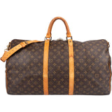 Louis Vuitton Monogram Canvas Keepall 55 Bandoulière Travel Bag
