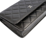 Chanel Quilted Metallic Lambskin Leather Wallet On Chain Crossbody Bag