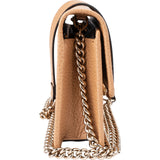 Gucci Pebbled Calfskin Interlocking GG Wallet On Chain Crossbody Bag