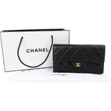 Chanel Quilted Caviar Leather Classic Flap CC Wallet