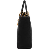 Christian Dior Cotton Cannage Medium Lady Dior Handbag