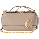 Chloé Taupe Leather C Vanity Mini Crossbody Bag