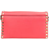 Valentino Garavani Pink Leather Rockstud Wallet On Chain Crossbody Bag
