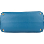 Prada Blue Saffiano Leather Double Handbag - vintageandkickz
