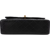 Chanel Quilted Lambskin 24K Gold Small Double Flap Shoulder Bag