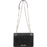 Miu Miu Matelassé Nappa Leather Crystal Small Flap Crossbody Bag