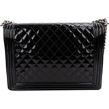 Chanel Quilted Patent Leather Jumbo Boy Single Flap Crossbody Bag