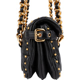 Miu Miu Quilted Leather Studded Turnlock Flap Shoulder Bag