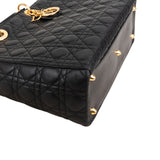 Christian Dior Noir Quilted Lambskin Medium Lady Dior Handbag