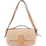 Fendi Shearling Multi Baguette Buckle Shoulder Bag