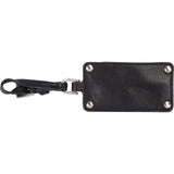 Prada Black Leather Metal Train Station Luggage Bag Charm