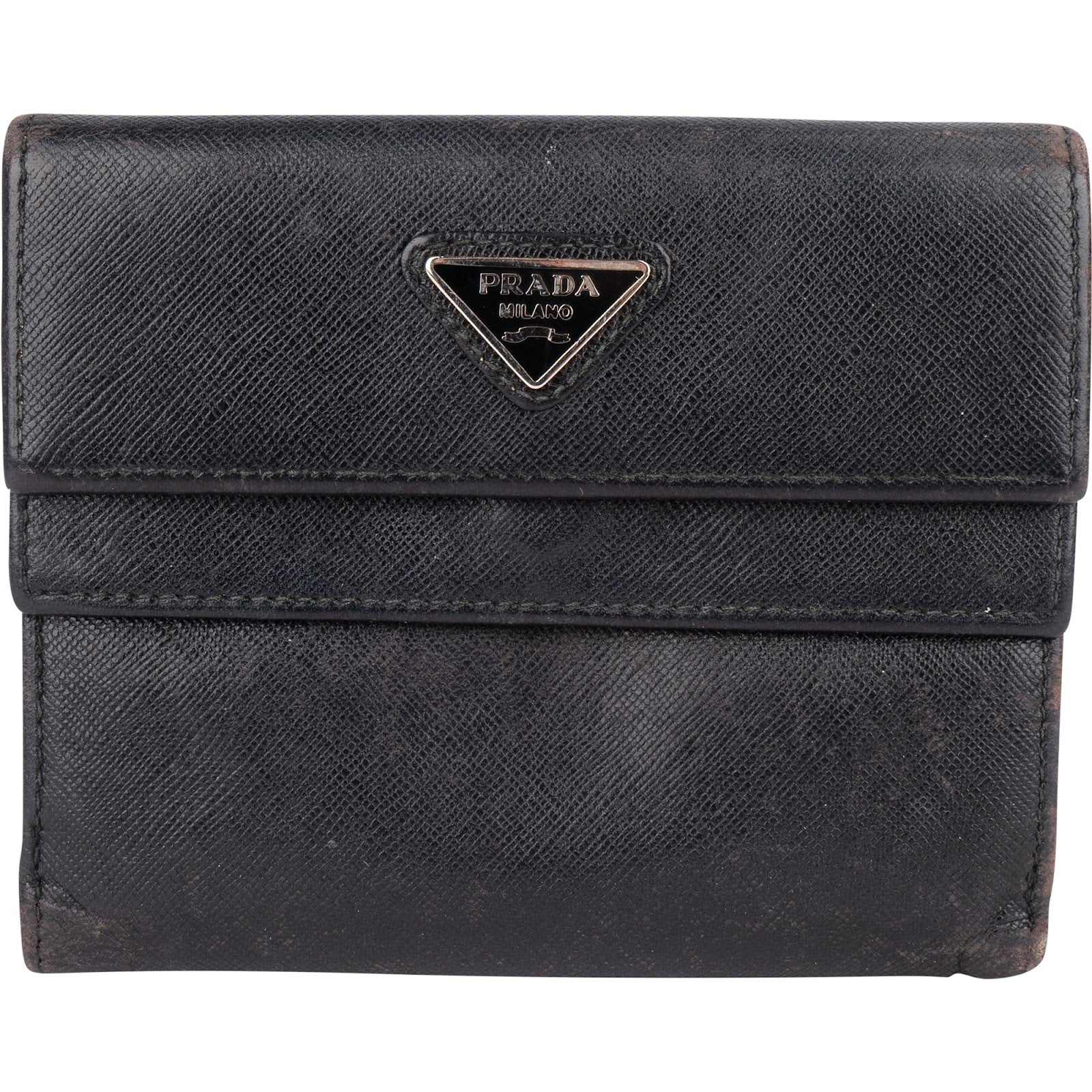 Prada Black Saffiano Leather Wallet - vintageandkickz