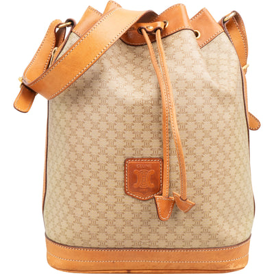 Celine Macadam Canvas Bucket Shoulder Bag