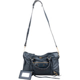 Balenciaga Navy Arena Leather Classic City Handbag