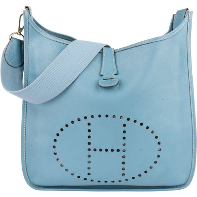 [🔄️B15 / F12] Hermès Leather Evelyne Crossbody Bag - vintageandkickz