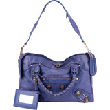 Balenciaga Purple Leather Classic City Handbag