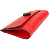 Gucci Red Pebbled Leather Bamboo Clutch Bag