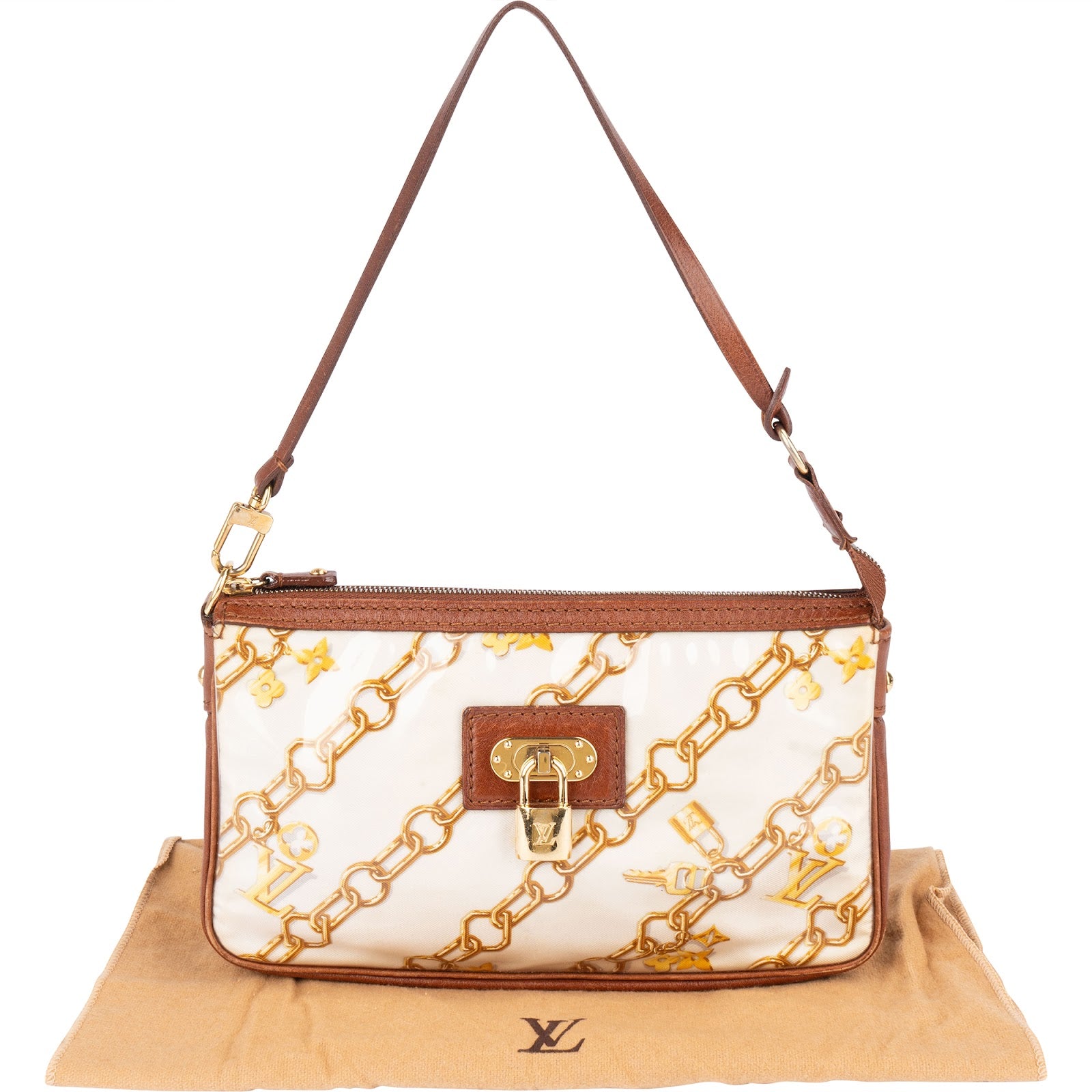 [🔄️B18 / F23] Louis Vuitton Canvas Monogram Signature Charms Pochette Handbag - vintageandkickz