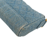 Chanel Iconic Quilted Denim 24K Gold Single Flap Runaway Shoulder Bag